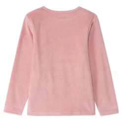 Set pyjama en velours printé uni pour fille