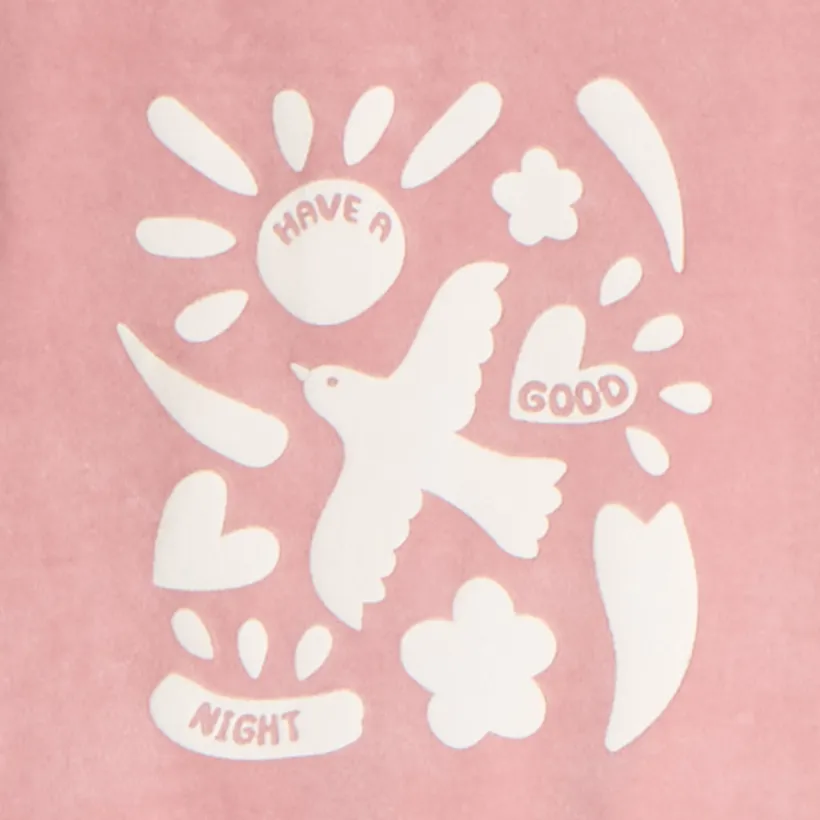 Set pyjama en velours printé uni pour fille