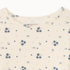 Set pyjama long côtelé imprimé fleurs pour fille