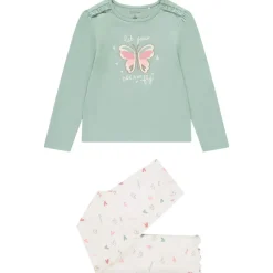 Set pyjama long papillons et cœurs pailletés pour fille
