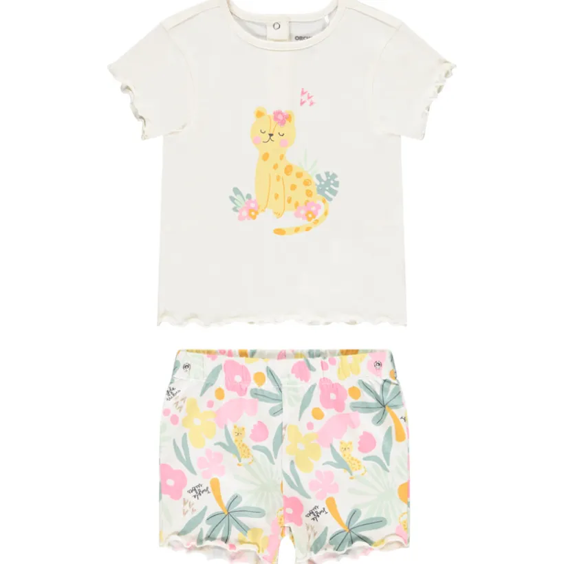 Set pyjama motifs léopards pour bébé fille avec ouvertures différentes selon l'âge