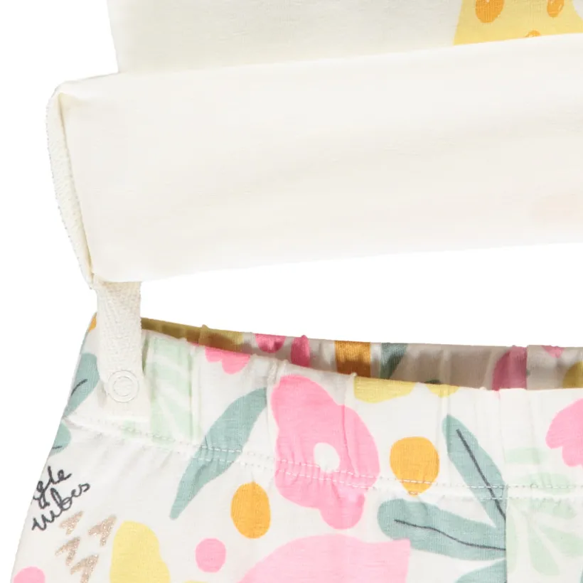 Set pyjama motifs léopards pour bébé fille avec ouvertures différentes selon l'âge