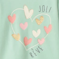 Set pyjama 2 pièces en velours cœurs fantaisies pour fille