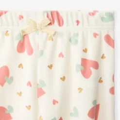 Set pyjama 2 pièces en velours cœurs fantaisies pour fille