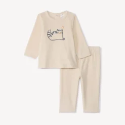 Set pyjama 2 pièces en velours fantaisie pour bébé