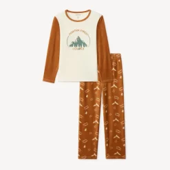 Set pyjama 2 pièces en velours fantaisie pour garçon