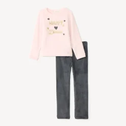 Set pyjama 2 pièces fantaisie en sherpa pour fille