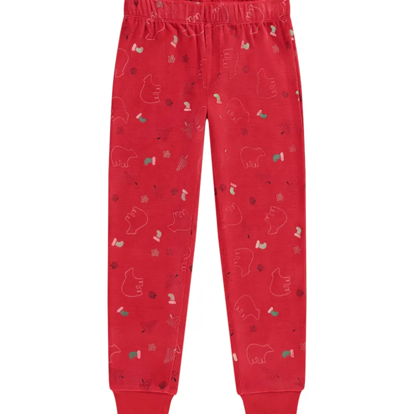 Set pyjama 2 pièces velours et imprimé ours polaire pour garçon