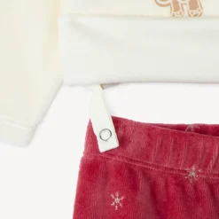 Set pyjama velours de Noël pour bébé fille avec finitions différentes selon l'âge
