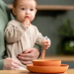 Set Repas enfant - Silicone - Terracotta/étoiles - 3 pcs