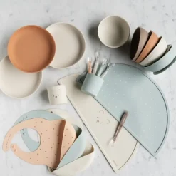 Set Repas enfant - Silicone - Terracotta/étoiles - 3 pcs