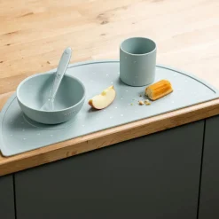 Set repas enfant - Silicone - Vert/étoiles - 4 Pcs