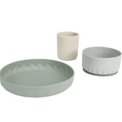 Set repas 3 pièces en silicone Origami vert