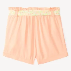 Short avec ceinture à nouer imprimé fleuri pour bébé fille