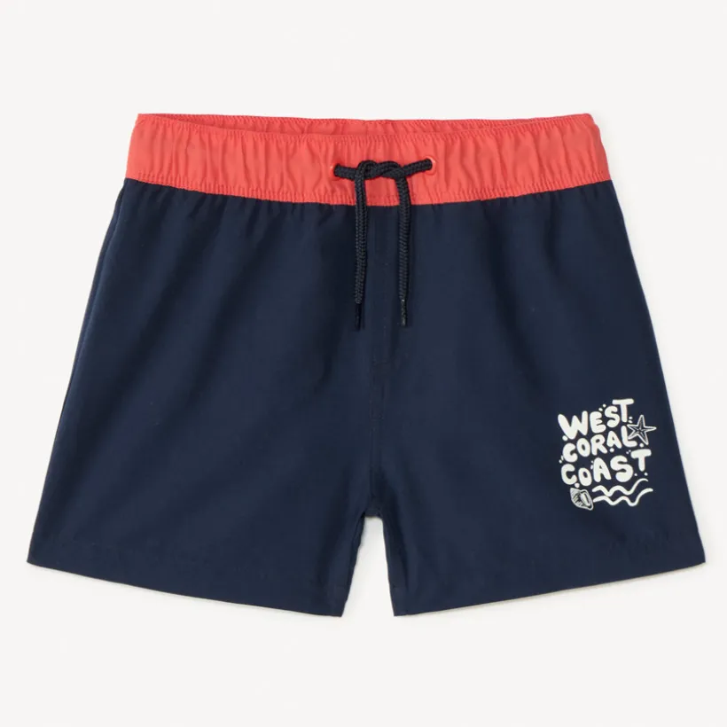 Short de bain bicolore et printé pour garçon