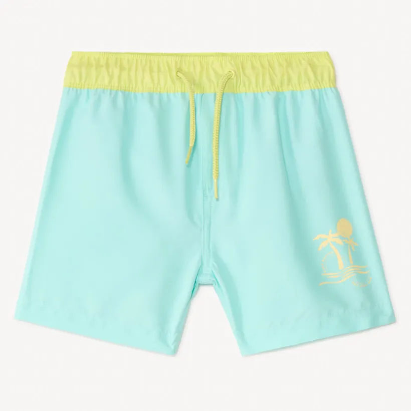 Short de bain bicolore et printé pour garçon
