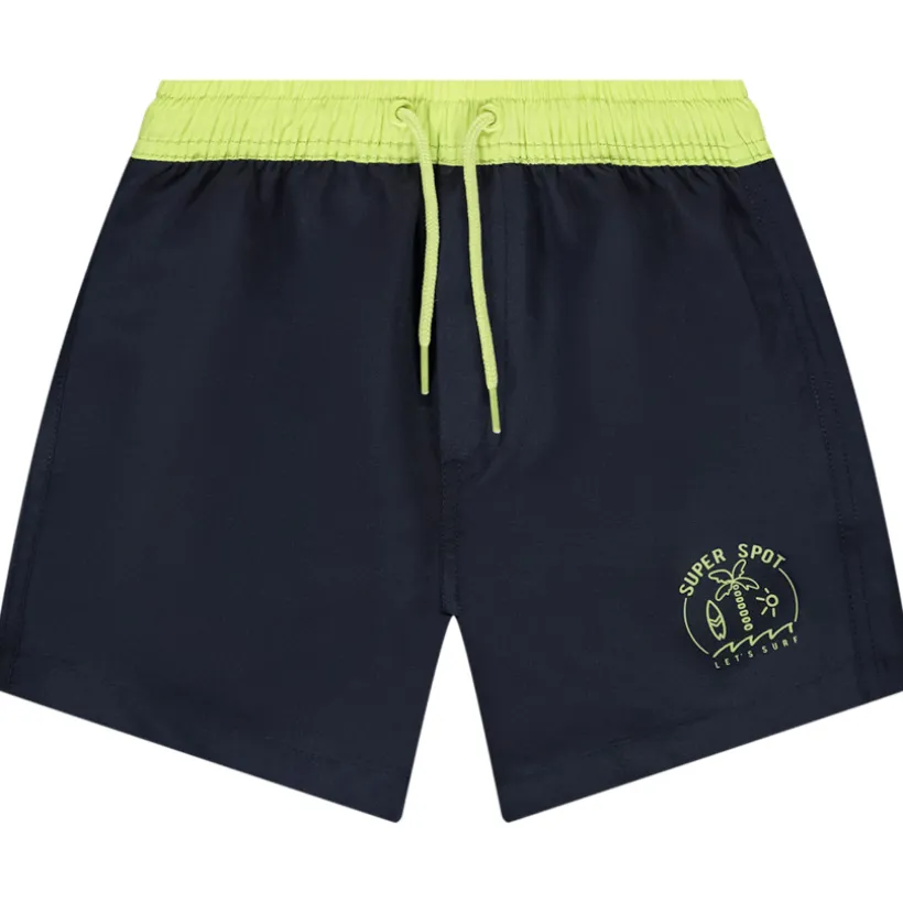 Short de bain en microfibre bicolore et printé pour garçon