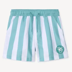 Short de bain rayé avec badge gomme pour garçon