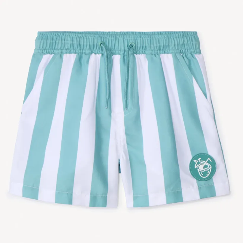 Short de bain rayé avec badge gomme pour garçon