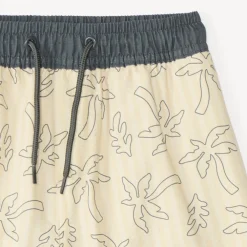 Short de bain à rayures avec imprimé palmier pour garçon