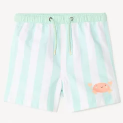 Short de bain à rayures motifs crabe pour bébé garçon