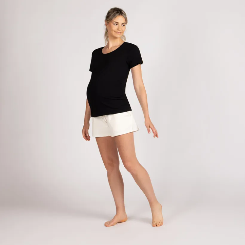 Short de grossesse avec bandeau haut en molleton uni