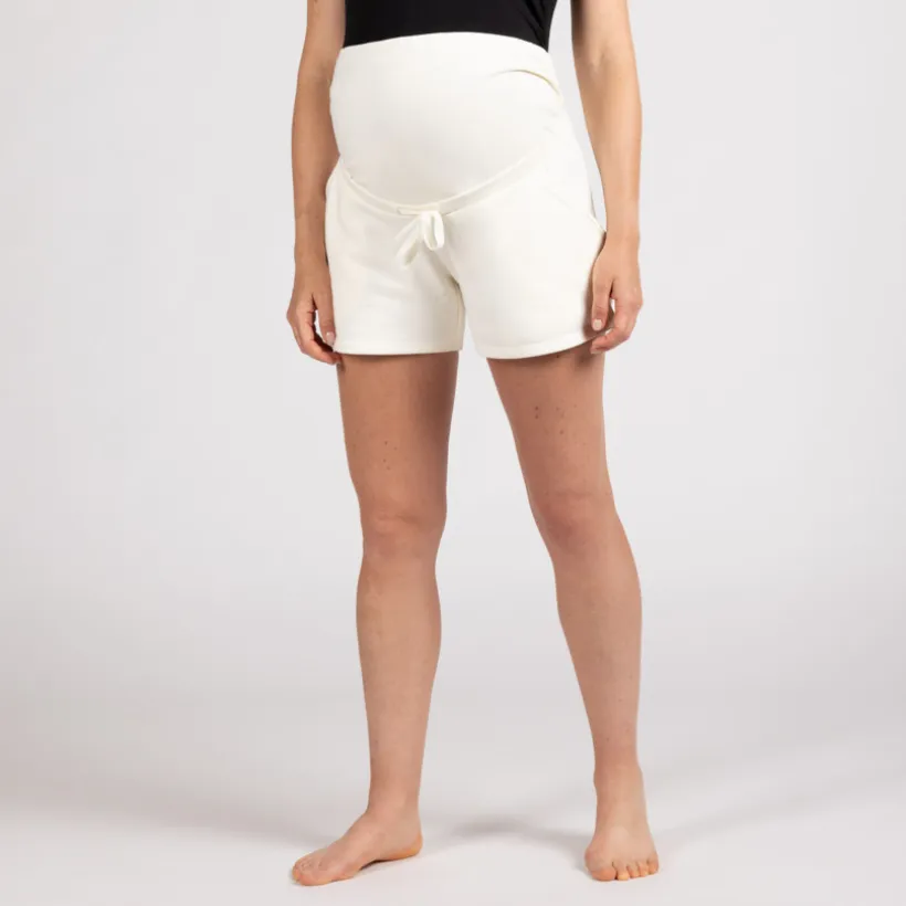 Short de grossesse avec bandeau haut en molleton uni