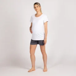 Short de grossesse uni avec bandeau haut