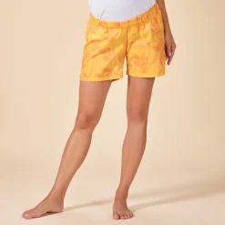 Short de pyjama en voile imprimé feuillage pour femme