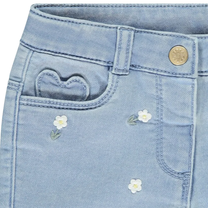 Short effet denim avec broderie fantaisie pour bébé fille