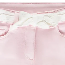 Short effet jean avec ceinture en broderie anglaise pour fille