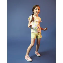 Short en denim effet overdye pour fille