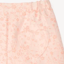 Short en jacquard avec poches en forme de cœur pour bébé fille