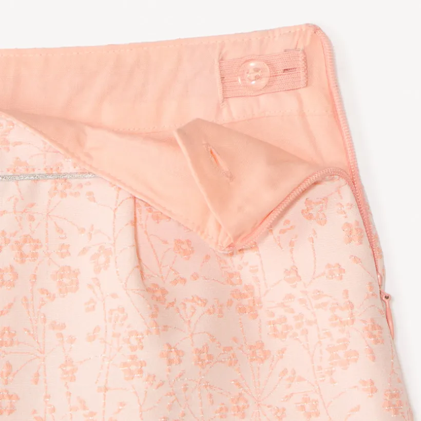 Short en jacquard motifs fleuris pour fille