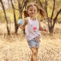 Short en jean avec ceinture à nouer et sequins pour bébé fille