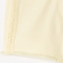 Short en jean avec détails brodés et ceinture à nouer pour fille