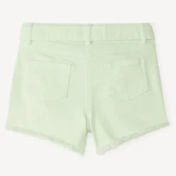 Short en jean avec détails brodés et ceinture à nouer pour fille