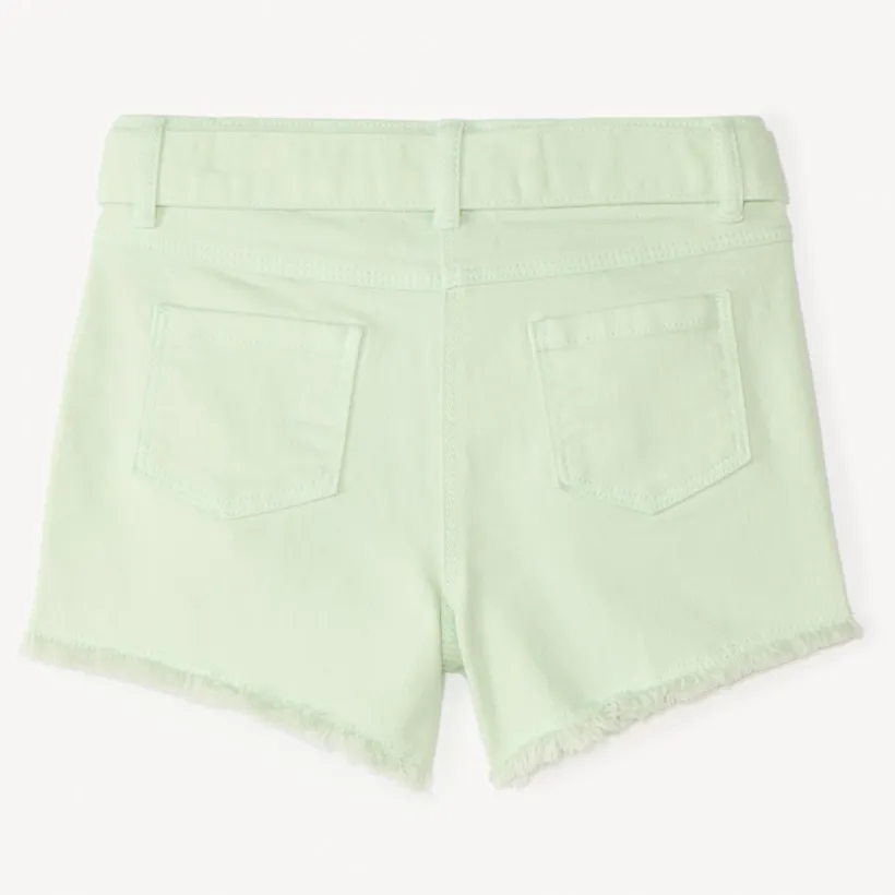 Short en jean avec détails brodés et ceinture à nouer pour fille