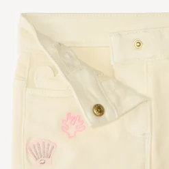 Short en jean broderie fantaisie pour bébé fille
