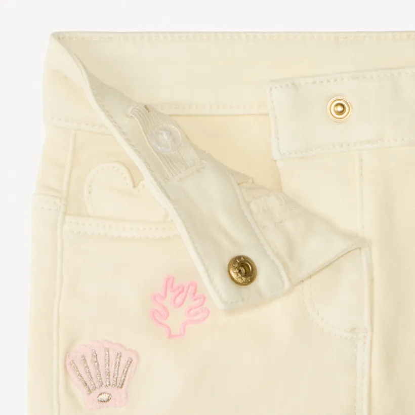 Short en jean broderie fantaisie pour bébé fille