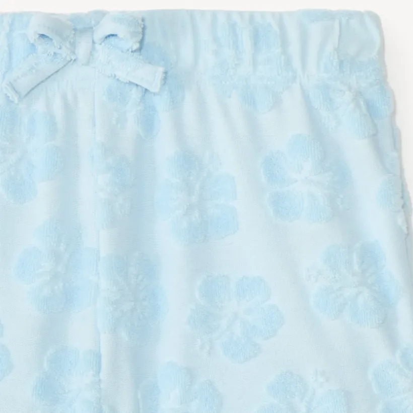Short en maille éponge avec motifs fantaisie en relief pour bébé fille