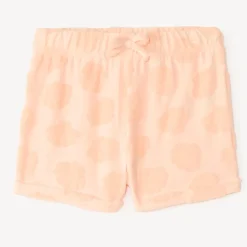 Short en maille éponge avec motifs fantaisie en relief pour bébé fille