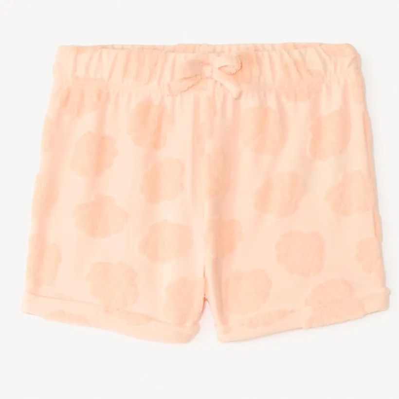Short en maille éponge avec motifs fantaisie en relief pour bébé fille