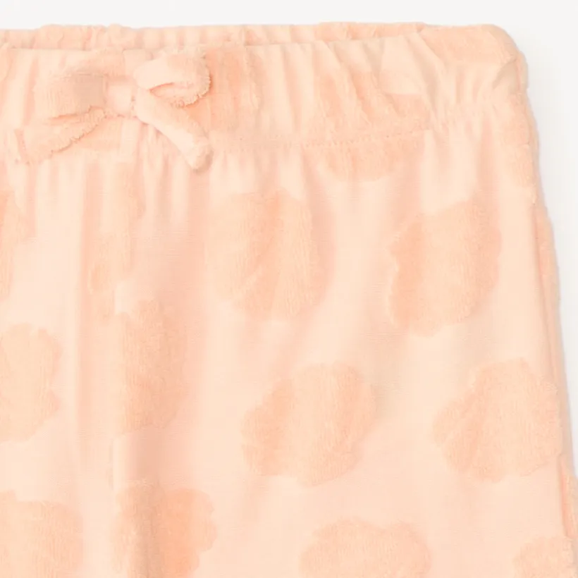 Short en maille éponge avec motifs fantaisie en relief pour bébé fille