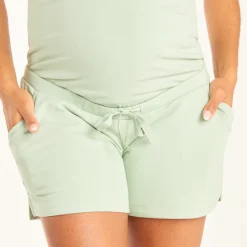 Short en molleton de grossesse avec bandeau haut uni