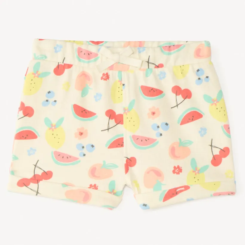 Short en molleton imprimé fantaisie pour bébé fille
