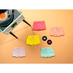 Short en molleton uni pour bébé fille