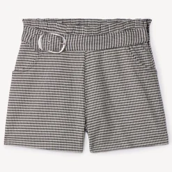 Short en pied de poule pour fille