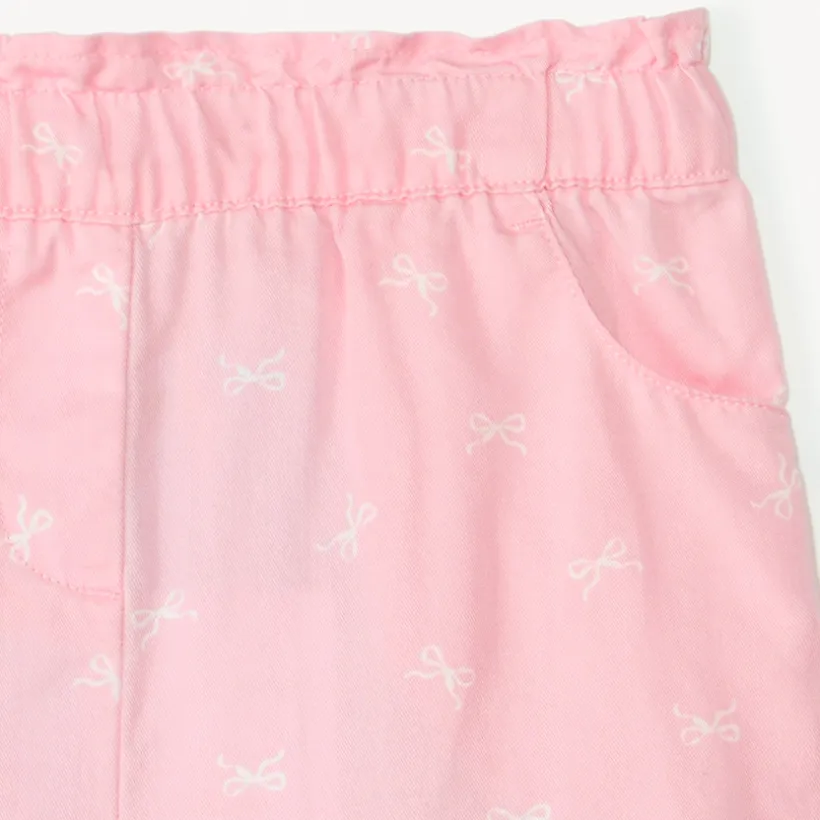 Short en sergé imprimé fantaisie pour bébé fille