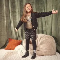 Short en similicuir effet matelassé pour fille